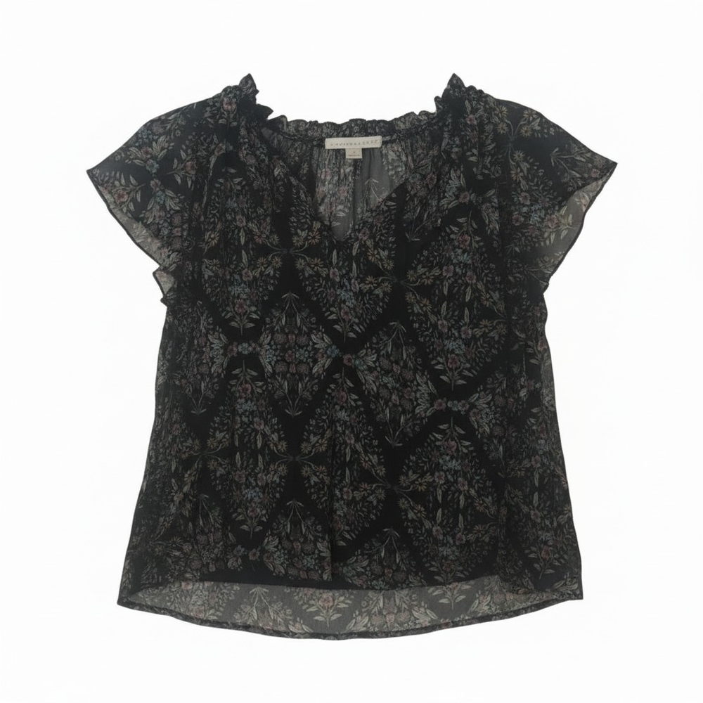 Current Air Black Floral Blouse